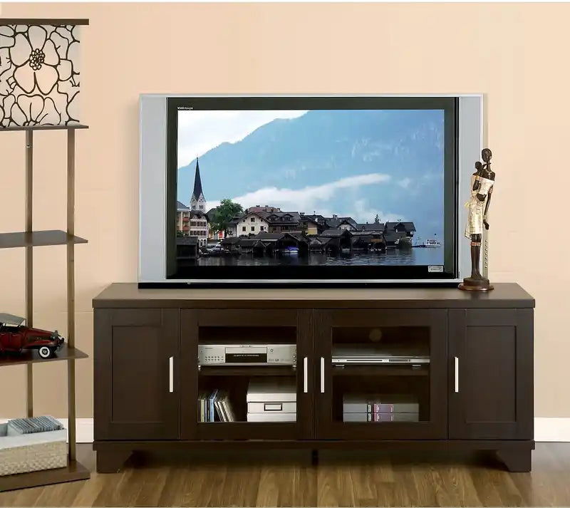 60 TV Stand with Storage and Cable Management for TVs up to 65- Espresso
