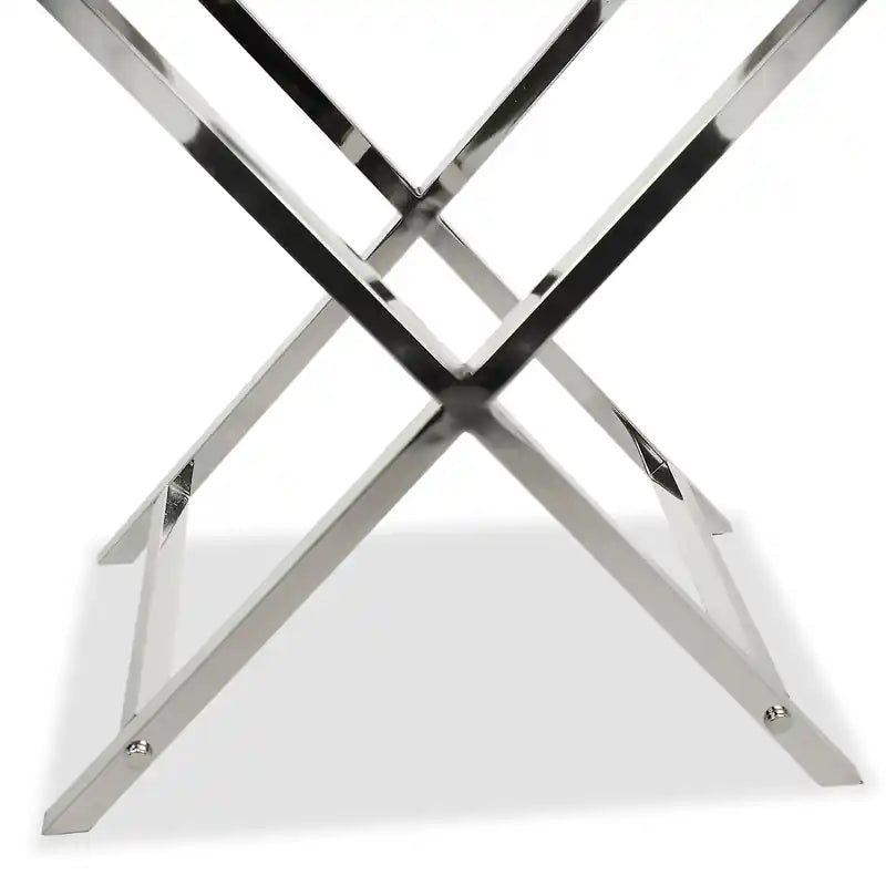 18.25 Accent Table With Storage - Grey & Chrome