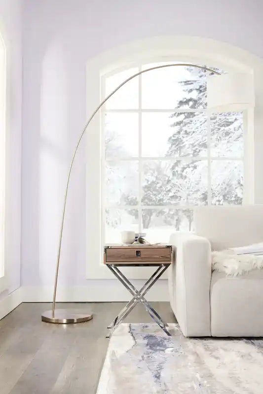 18.25 Accent Table With Storage - Grey & Chrome