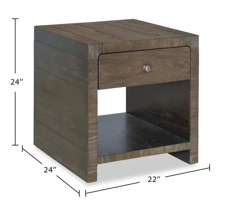 22 Modern Solid Wood End Table with Storage