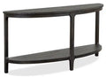 Axl 55 Traditional Sofa Table with Shelf - Dark Grey-Brown Wood