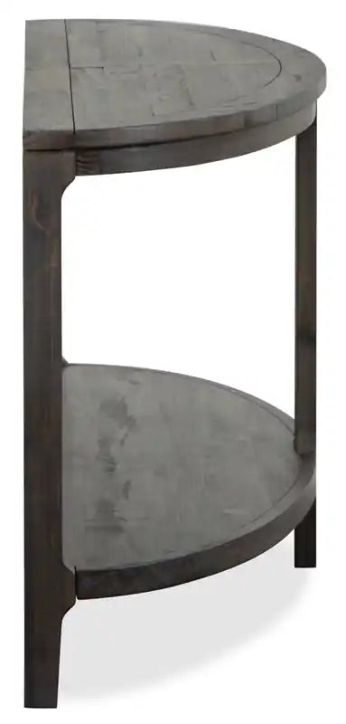 55 Traditional Sofa Table with Shelf - Dark Grey-Brown Wood