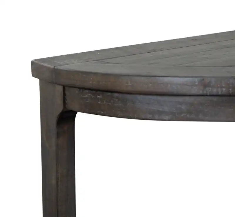 55 Traditional Sofa Table with Shelf - Dark Grey-Brown Wood