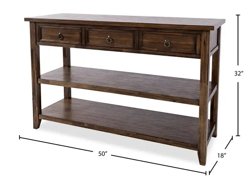 50 Sofa Table with Storage and Shelf