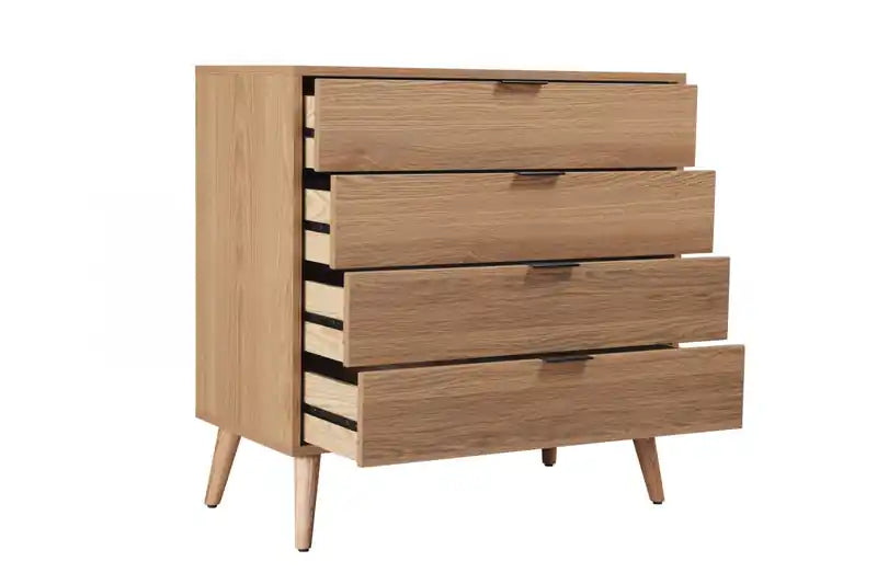 Chest With 4 Drawers - Faux Natural Wood