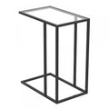 19 C-Shaped End Table With Metal Frame