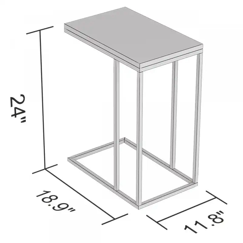 19 C-Shaped End Table With Metal Frame