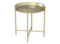 End Table With Mirror - Gold Round Shape Top