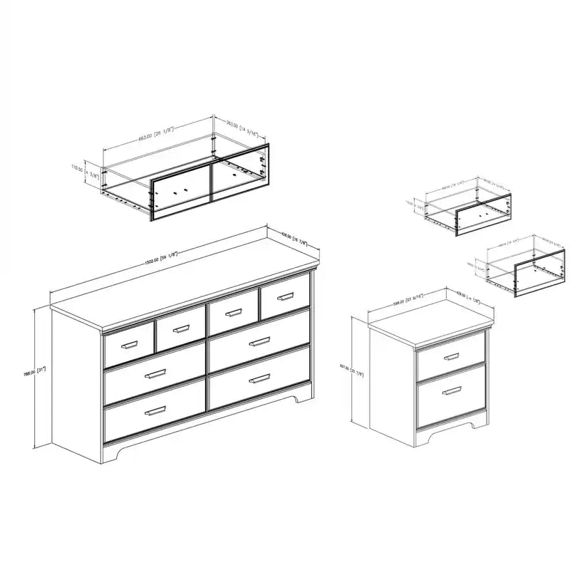 6-drawer Dresser And Nightstand - Gray Maple