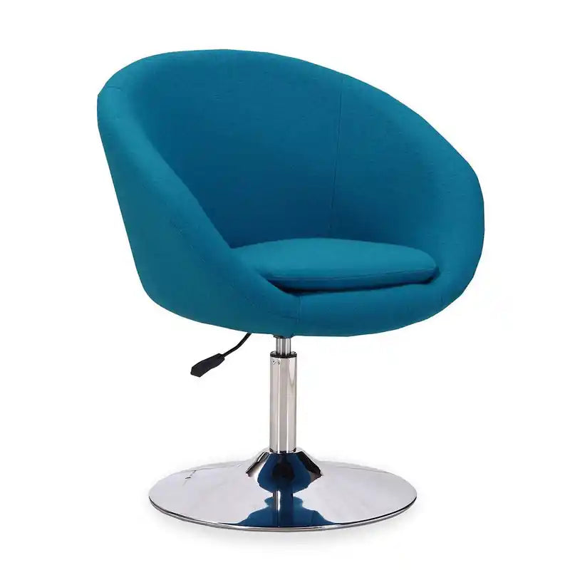 Manhattan Comfort Hopper Polished Chrome Wool Blend Adjustable Height Chair