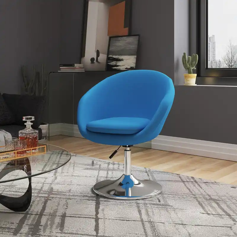 Polished Chrome Wool Blend Adjustable Height Chair