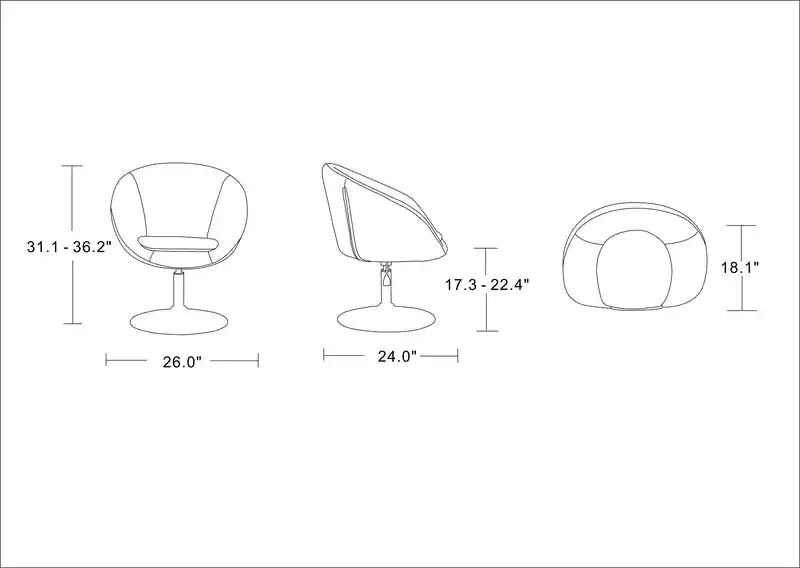 Polished Chrome Wool Blend Adjustable Height Chair
