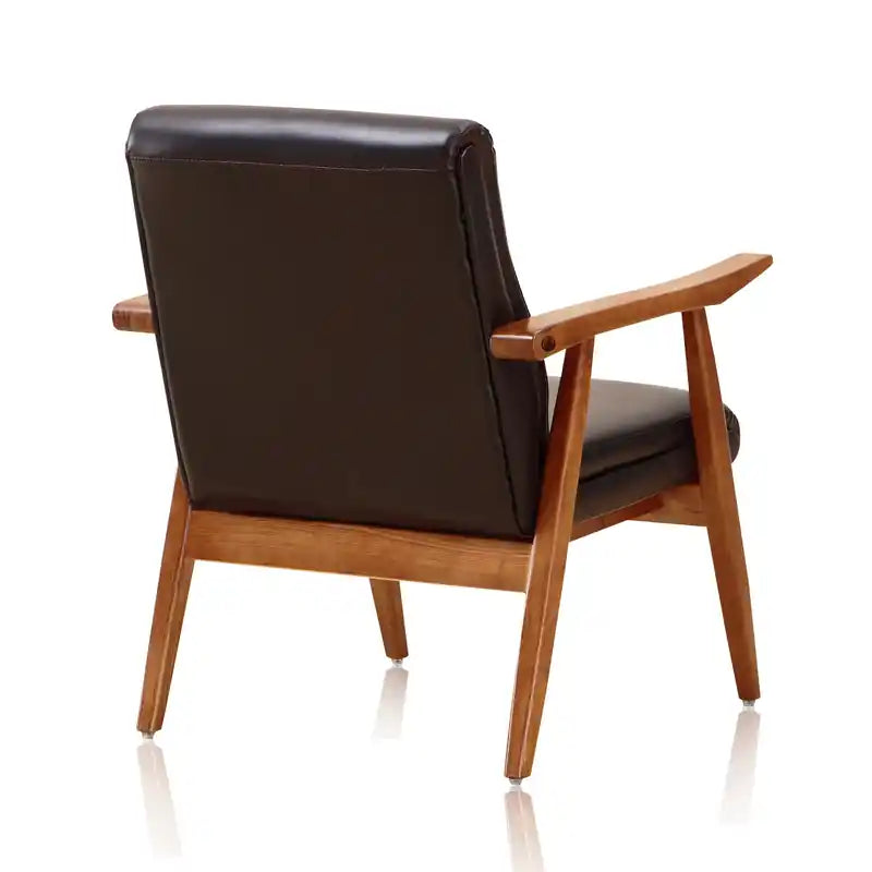 Faux Leather Accent Chair - Black & Amber