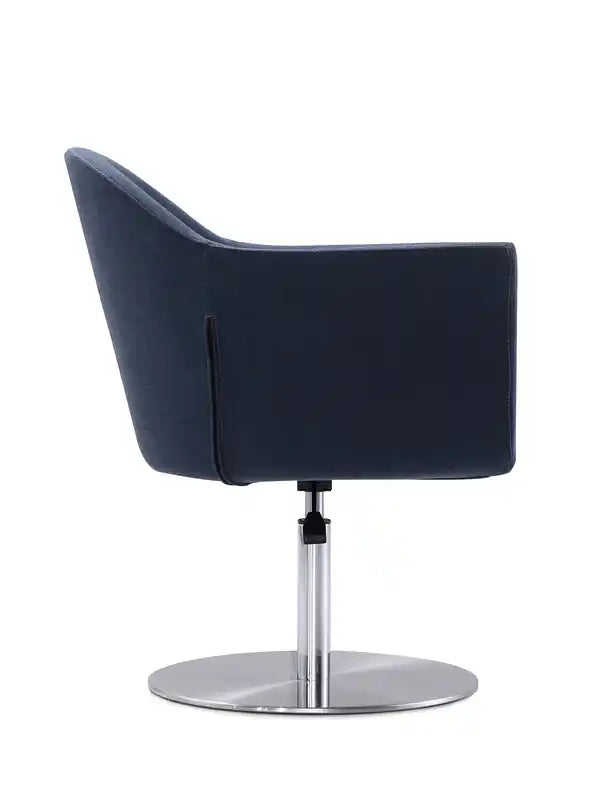 Brushed Metal Woven Swivel Adjustable Accent Chair - Smokey Blue