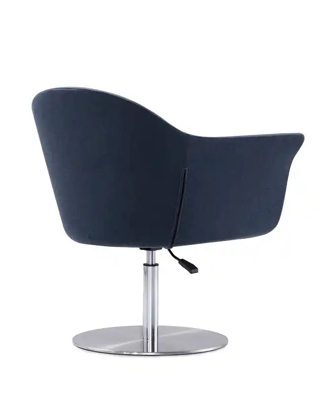 Brushed Metal Woven Swivel Adjustable Accent Chair - Smokey Blue