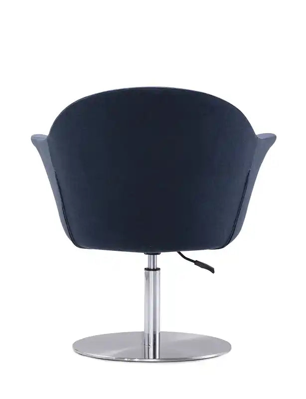Brushed Metal Woven Swivel Adjustable Accent Chair - Smokey Blue