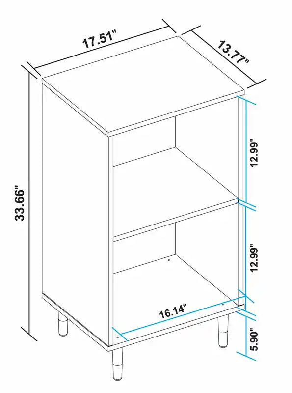 Nightstand with 2 Shelves - White & Zebra
