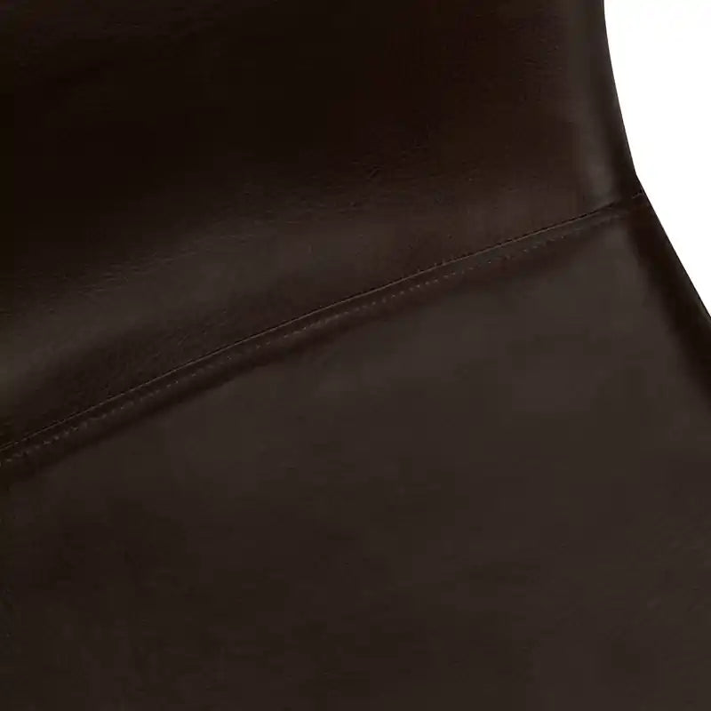 Curved Backrest Brown Leather-look Black Bar Stool