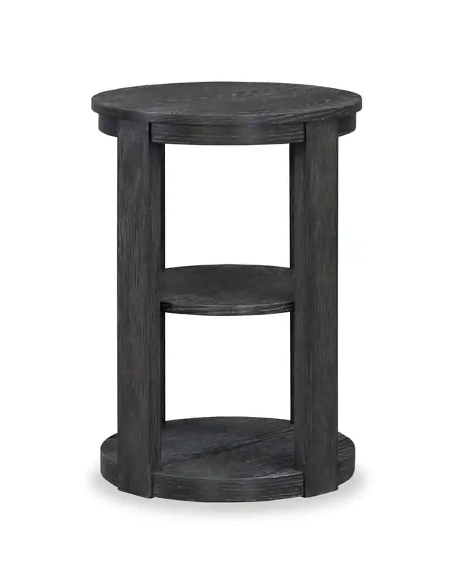 18 Modern Round End Table with Shelf