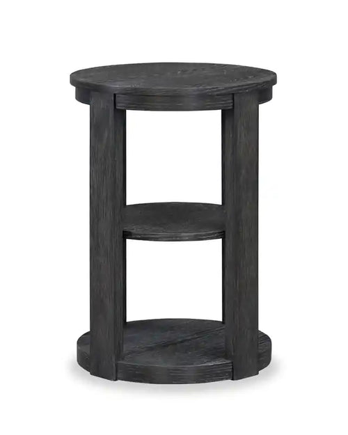 18 Modern Round End Table with Shelf