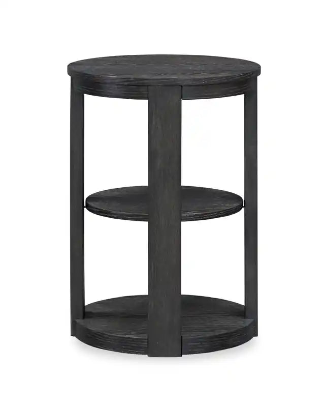 18 Modern Round End Table with Shelf