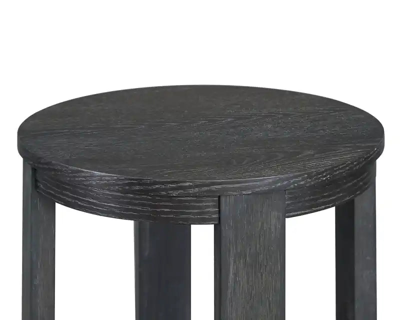 18 Modern Round End Table with Shelf