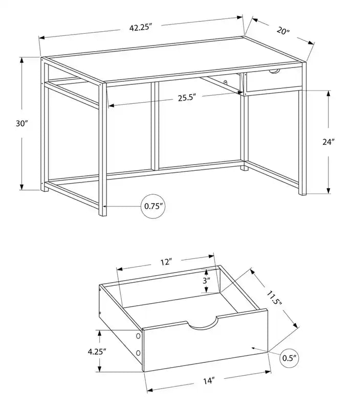42.25 Office Desk with Drawer