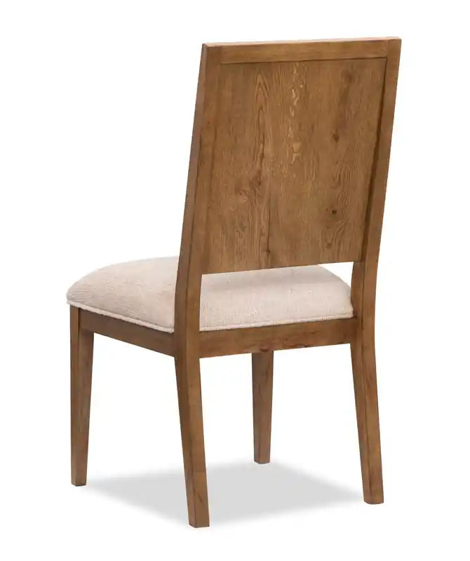 Henri Dining Chair with Polyester Fabric, Wood - Brown & Cream