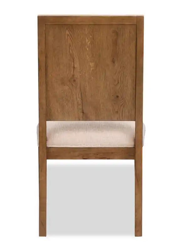 Henri Dining Chair with Polyester Fabric, Wood - Brown & Cream