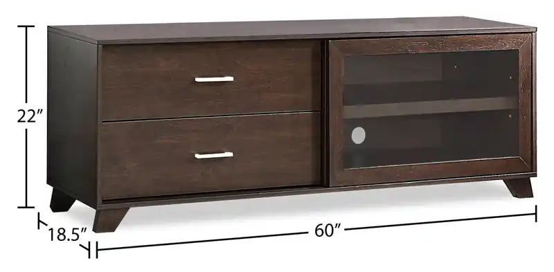 60 Modern TV Stand with Storage and Cable Management for TVs up to 65- Espresso