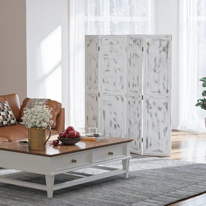5.5 Ft 4 Panel Room Divider Screen Partition Wall