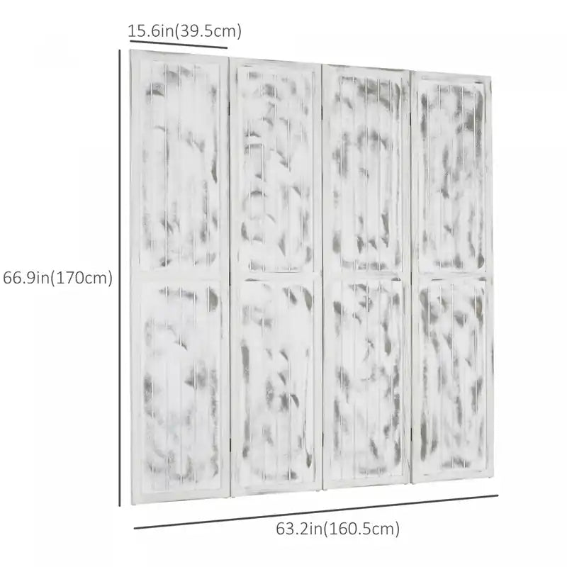 5.5 Ft 4 Panel Room Divider Screen Partition Wall