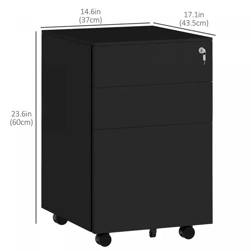 3-drawer Vertical Filing Cabinet For Letter A4 Legal Size