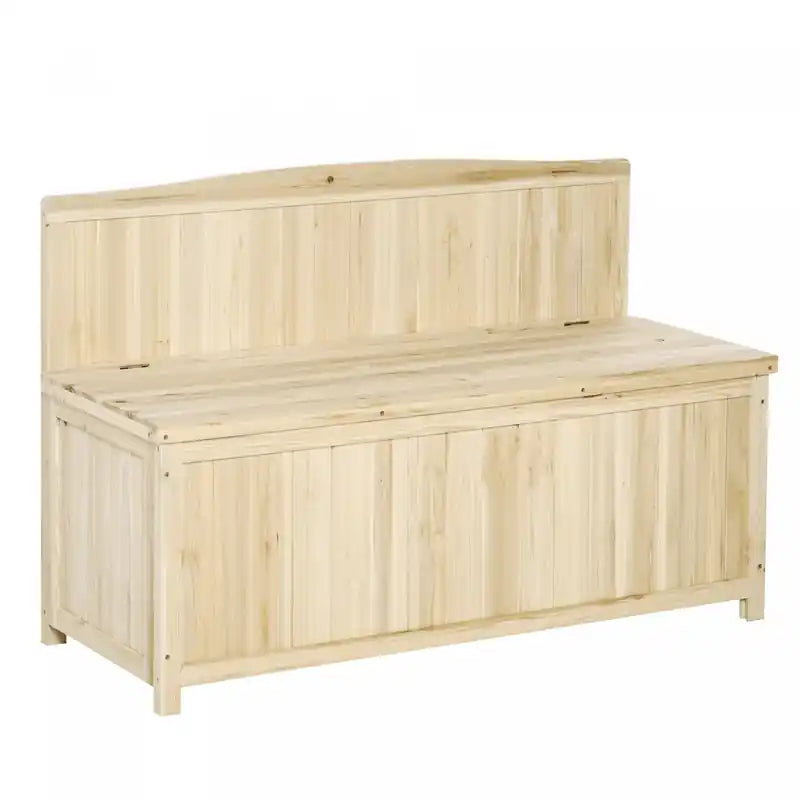 Outsunny Wooden Garden Bench With Storage Box, Outdoor Seating