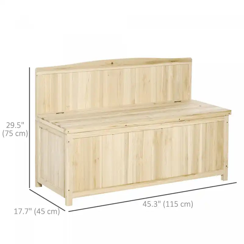Wooden Garden Bench With Storage Box, Outdoor Seating