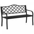 Outsunny 2-seater Garden Bench Steel Outdoor Loveseat W/ Armrests