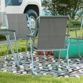 Outsunny Folding Patio Camping Chairs Set W/ Armrest, Sports Chairs