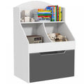 Qaba Kids Bookshelf, 3 Tier Bookcase, Toy Storage Organizer With Drawer, 2 Storage Compartment, For Nursery, Playroom, Bedroom, Classroom