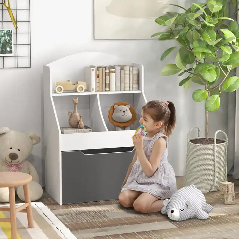 Kids Bookshelf, 3 Tier Bookcase, Toy Storage Organizer With Drawer, 2 Storage Compartment, For Nursery, Playroom, Bedroom, Classroom