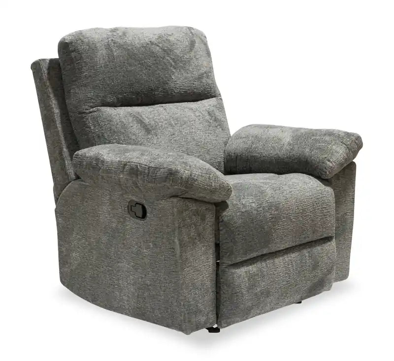 Made in Canada Oliver 40 Chenille Fabric Glider Reclining Chair - Addison Pewter Grey