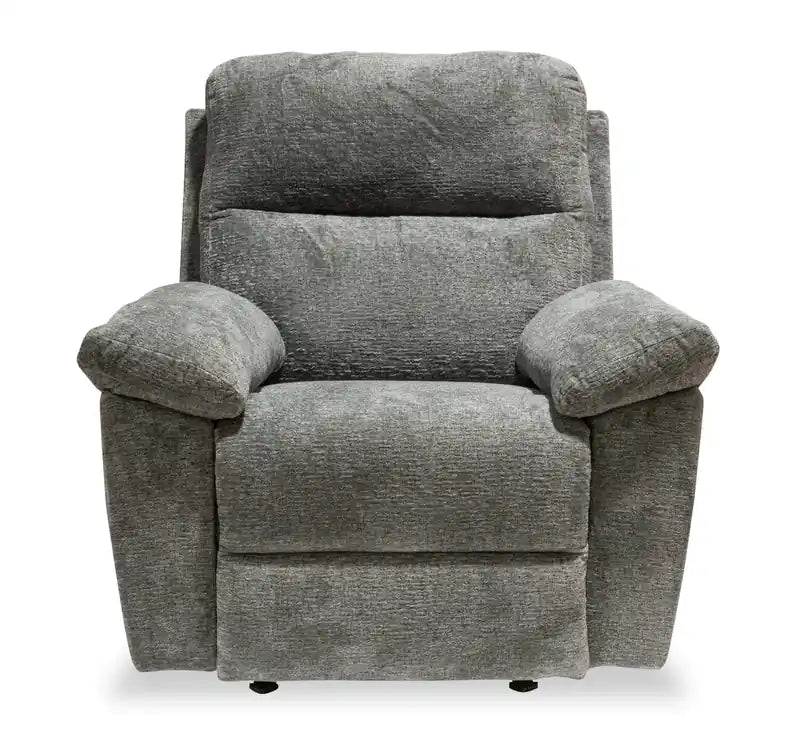 Made in Canada 40 Chenille Fabric Glider Reclining Chair - Pewter Grey