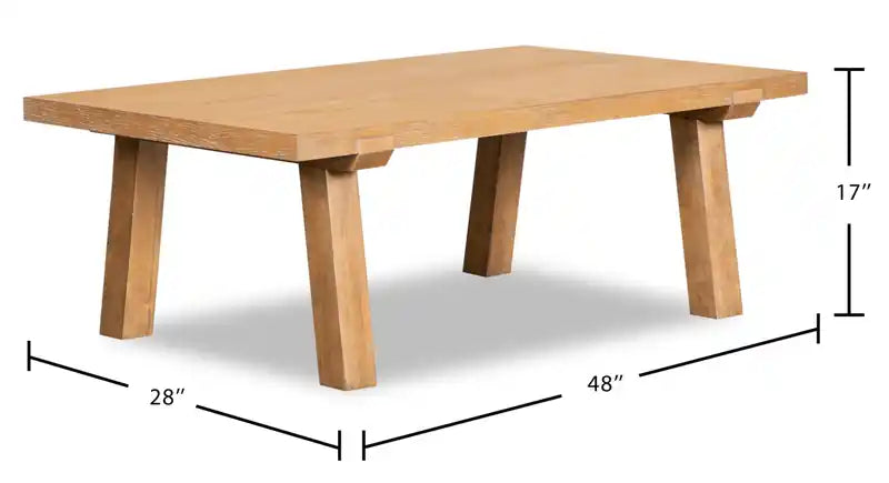48 Modern Coffee Table - Light Brown Oak