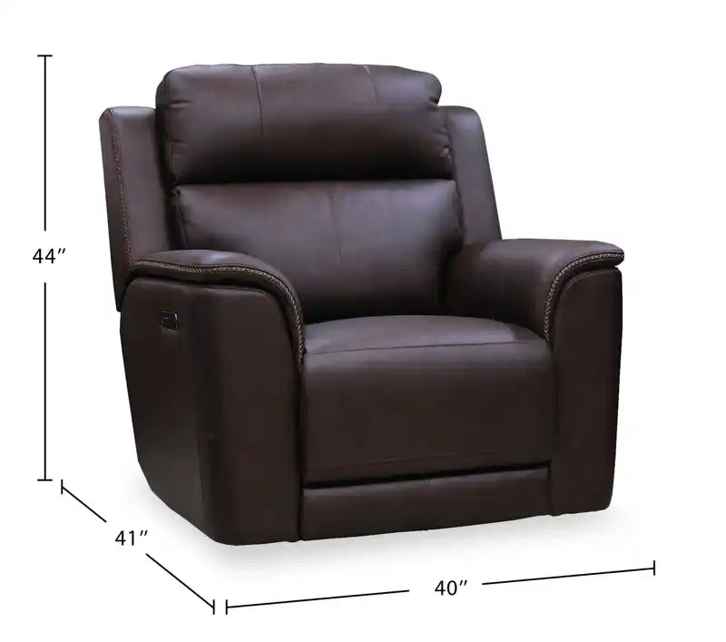 40 Genuine Leather Massage Power Reclining Chair with Immersive Audio and Power Headrests