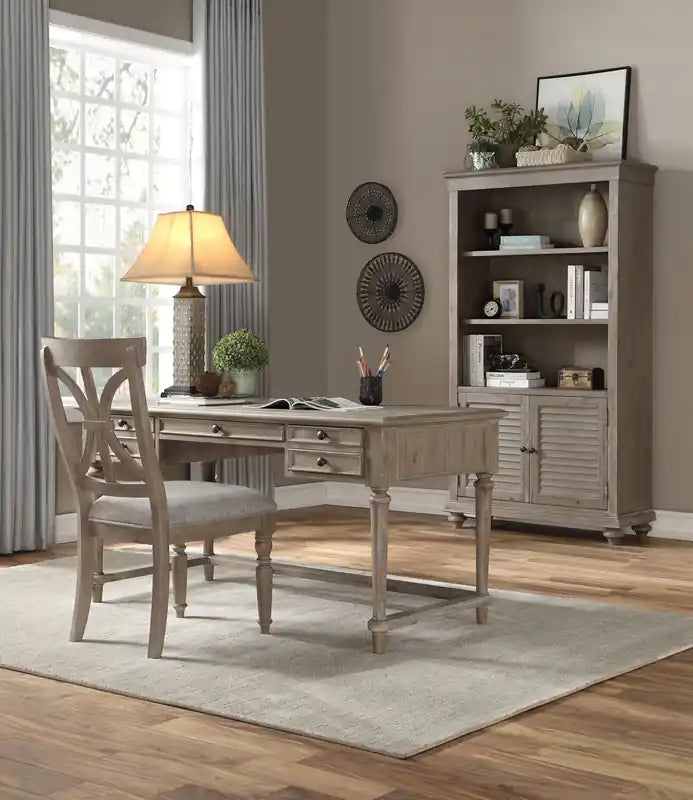 Winston 58 Writing Office Desk with 3-Drawers - Light Brown Driftwood