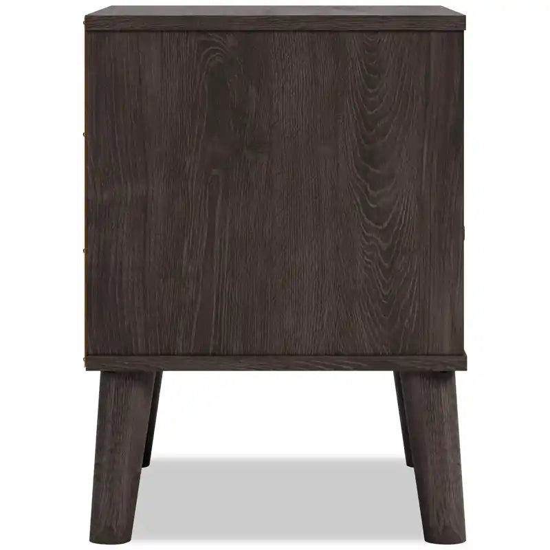 Bedside 1-Drawer Nightstand, 23.7W x 21.9H, Modern Mid-Century - Two-tone Brown & Natural